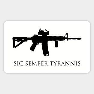 AR-15 - Sic Semper Tryannis (Black Logo) Sticker